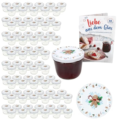 MamboCat 100er Set Sturzglas 230 ml mit Twist-Off-Deckel Candyman eisblau I Einmachgläser + TO 82 Deckel + GRATIS Heft I Vorratsgläser einkochen & konservieren