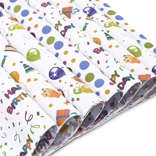 Larcenciel Papier de Soie Anniversaire, 60 Feuilles Papier Cadeau Coloré Mignon, Joli Paper de Soie Emballage Ballons Gâteaux Polka Dot pour Enfant, Fille, Fête, Vacances, Pompons, Artisanat 50x35cm