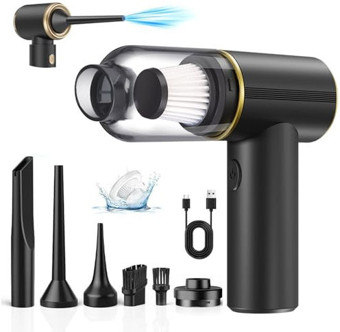 Wondexsl 3 in 1 Lightweight Vacuum & Blower, Cordless Handheld Vacuum Cleaner, Black, 9000Pa, USB Rechargeable, Pet Hair Cleaning, Car & Home Use