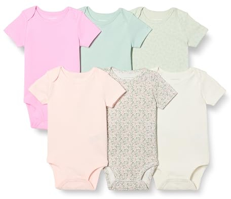 Amazon Essentials Unisex - Bimbi 0-24 Body a Maniche Corte in Cotone a Costine, Vestibilità Regolare