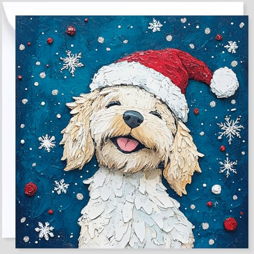 Beau Willows Weihnachtskarte vom Hund (Cockapoo)