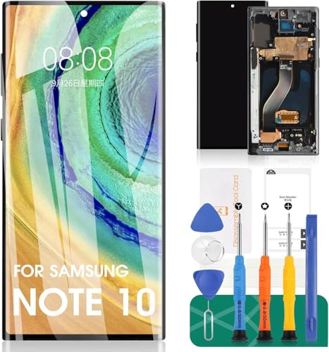 Écran LCD OLED pour Samsung Galaxy Note 10 - Écran tactile de remplacement pour Galaxy SM-N970F, SM-N970U SM-N970W - Écran tactile avec cadre (noir)