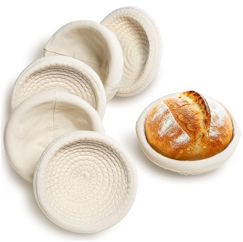 Mini cesto lievitazione Banneton 14 cm set 6 corda cotone fodera naturale