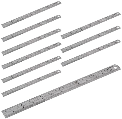 Rolson 92513 300mm Stainless Steel Ruler x10