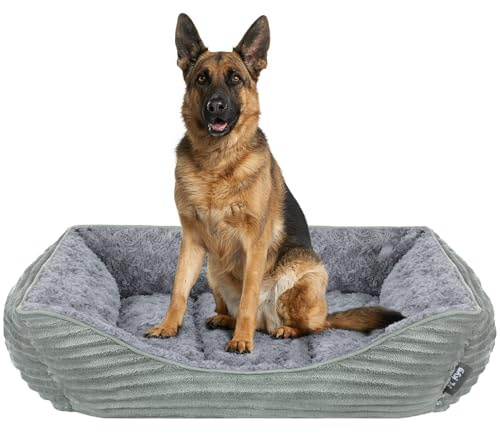 KYG Hundebett Grosse Hunde, Katzenbett, Hundekorb Waschbar, Flauschig HundeköRbchen, Weich und Warm Hundesofa, 105 * 83 * 19cm