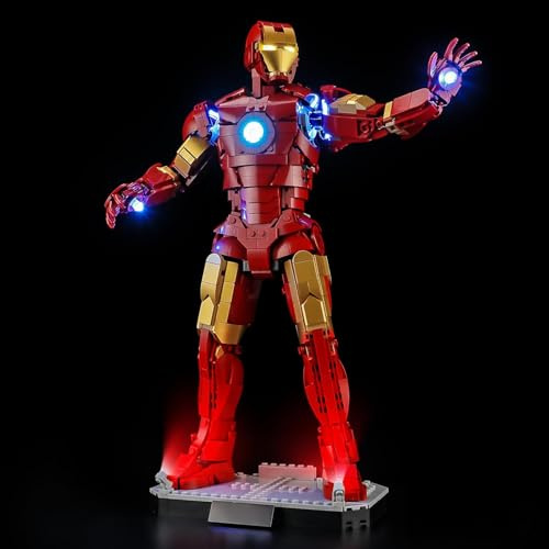 BRIKSMAX 2.0 Light Kit Compatible with Lego Super Heroes Marvel Iron Man Mark 3 Collectors' Edition 76344 Building Sets - Original LED Lighting Kits (Accessories Only) for Display, Gifts & Collectors