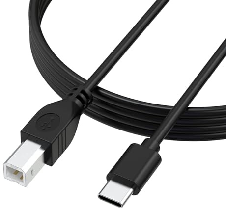 USB C to USB B Printer Cable Scanner Cord Compatible with iPhone, MacBook, Laptop, HP Canon Dell Samsung Epson Brother, USB C MIDI Controller Cable for Yamaha Casio Digital Piano (200, Centimeters)