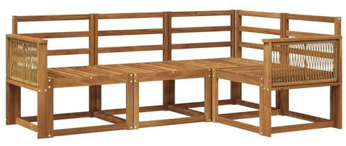 vidaXL Outdoor-Sofagarnitur 4 STK. Natur Massivholz Akazie