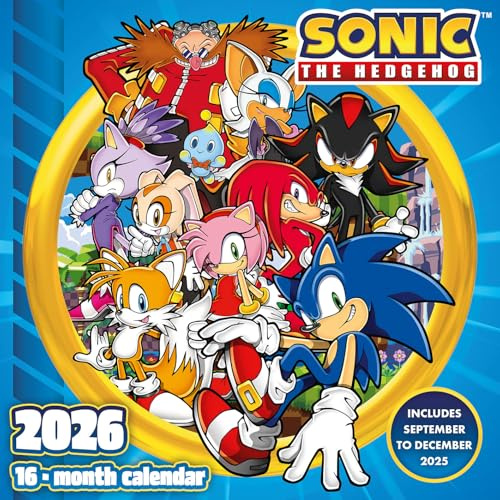 Pyramid International Sonic the Hedgehog 2026 Square Wall Calendar 30cm x 30cm – Gaming Artwork Planner