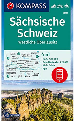 KV WK 810 Sächsische Schweiz: 4in1 Wanderkarte 1:50000 mit Aktiv Guide und Detailkarten inklusive Karte zur offline Verwendung in der KOMPASS-App. ... Reiten. (KOMPASS-Wanderkarten, Band 810)