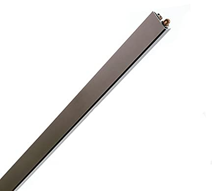 Amig 2896 Boudin de porte automatique à visser avec fermeture en caoutchouc, mécanisme intérieur en acier inoxydable et bouchon en laiton, auto-nivelant, découpable, 1 m, marron clair