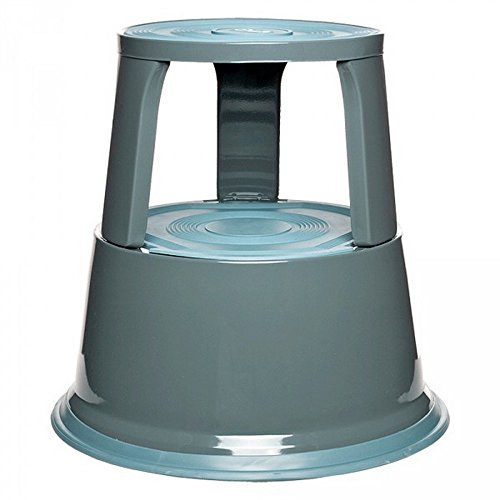BRB Rollhocker aus Stahlblech, 3 Lenkrollen, Höhe 430 mm, Tragkraft 150 kg, lichtgrau