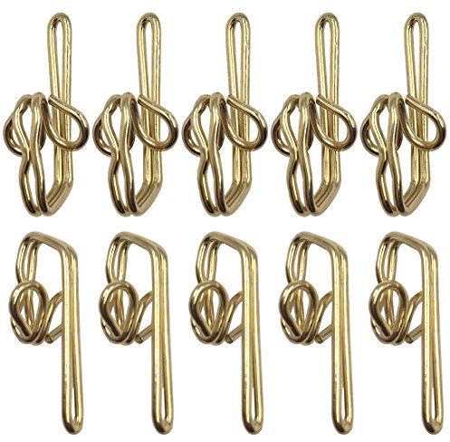 Ucatcher 100 Pack Metal Curtain Header Tape Drapery Hooks, Gold
