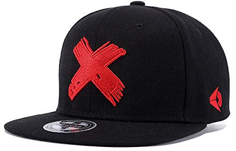 Berretto Snapback Nero Regolabile Donnen Uomini Unisex Cappelli Primavera Estate Cappellini Visiera Piatta X Ricamo