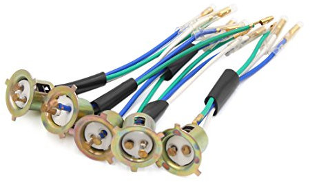sourcing map 5Pcs 3 Cables Conector Metálico Portalámpara de Bombilla del Faro Delantero para Moto
