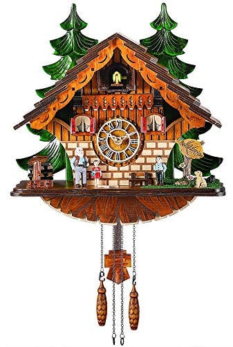 Kintrot Cuckoo Clock Traditional Handcrafted Black Forest Chalet Quartz Clock for Wall Decor