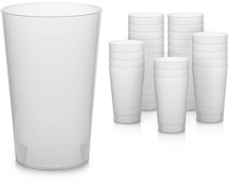 Octopus 25x Mehrwegbecher 500ml, Plastikbecher aus bruchsicherem Kunststoff, Plastik Trinkbecher für Party und Event