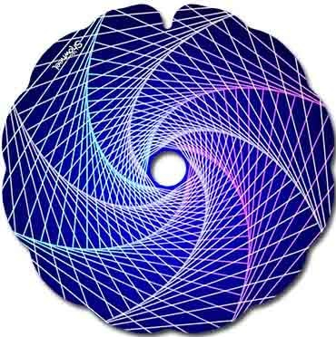 Flasque: Protège-Rayon Fauteuil Roulant (Paire) pour Main Courante de 52,51 à 53,50cm de Diam. Extérieur, Fixation Ronde - Spirale bleue