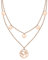 LENIRA® Weltkugel Plättchen Halskette - zarte 5 Coin Welt Kombination für Damen aus Edelstahl mit Gold und Roségold überzogen Kettenlänge verstellbar 40-45 cm (Roségold)