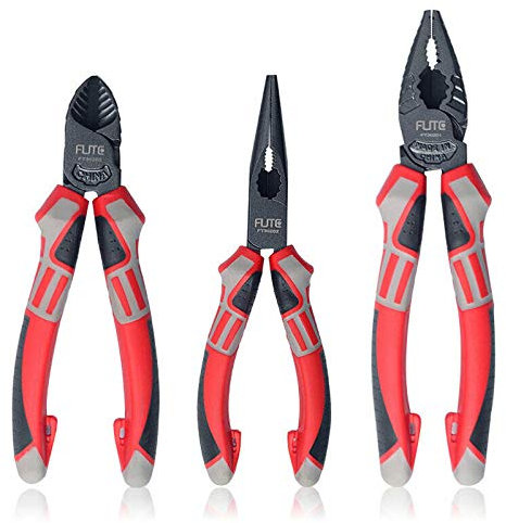 Schneidzange, arbeitssparende Zange, robuste Zange mit rutschfestem Griff (20,3 cm Kombizange + 15,2 cm Seitenschneider + 15,2 cm Spitzzange)