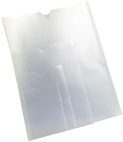 Lot de 100 pochettes en plastique non perforées avec découpe pour le pouce, porte-cartes de travail, protège-pages (format A6) PCL Media ltd