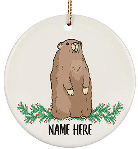 Lovesout - Albero di Natale divertente con 2 nomi, in ceramica, colore: Bianco