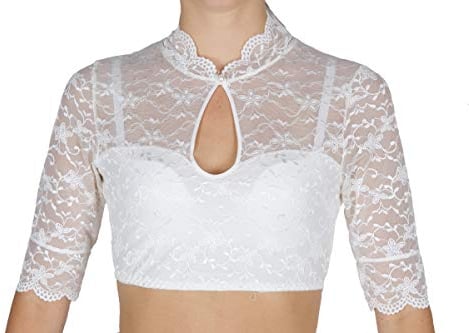 Nina von C. Damen Dirndlbluse Alicia - Champagner Gr. 48