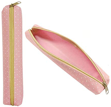 TopHomer Federmäppchen, 1 Stück, weiße Spitze, Bonbonfarben, Oxford, tragbar, einfaches Federmäppchen für Schreibwaren, Stifte, Bleistifte, Toilettenartikel (19cm*3cm*3cm, Pink)