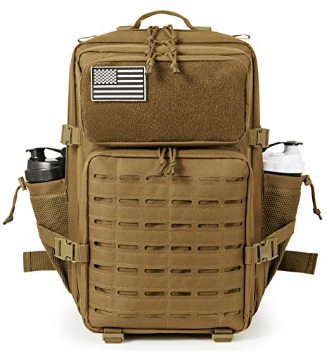 QT&QY Taktischer MilitäR Rucksack Herren Groß 25l/35l/45L Bundeswehr Rucksack 3 Tage Molle Armee RucksäCke Assault Backpack Outdoor Wasserdicht Pack Tasche