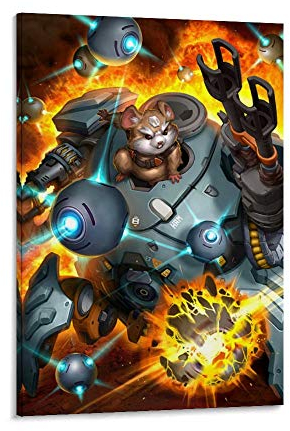 LIULANG Wrecking Ball Overwatch Fan Art Leinwand Kunst Poster und Wandkunst Bilddruck Moderne Familienzimmer Dekor Poster 08x12inch(20x30cm)