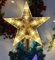 Gold Christmas Tree Topper Star with 10 LED Lights - Glittered Star Xmas Ornament (16x18cm)
