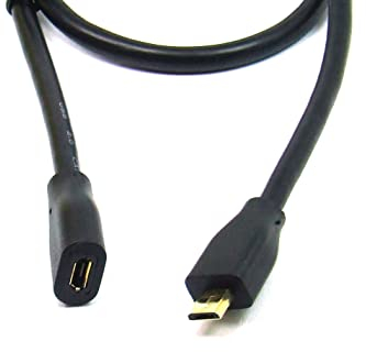 POPESQ® 1 pcs. x USB 2.0 Premium Cable Rallonge Micro USB Connecteur Male - Micro USB Connecteur Femelle 1.5m Plaque Or Noir #A4569