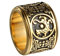 PAURO Herren Antike 4 Wächterbestien aus Edelstahl, Drache, weißer Tiger, Suzaku, geschnitzter drehbarer Ring aus Basalt, Goldschwarze Größe 70