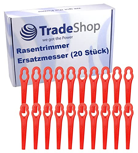 Trade-Shop Ersatzmesser-Set Schneidklingen (20 Stück) für Florabest FRT 20 A1, FUXTEC FX-E1RT20, Bosch ART 2600 Combitrim ART 26 Li ART 26 Accutrim