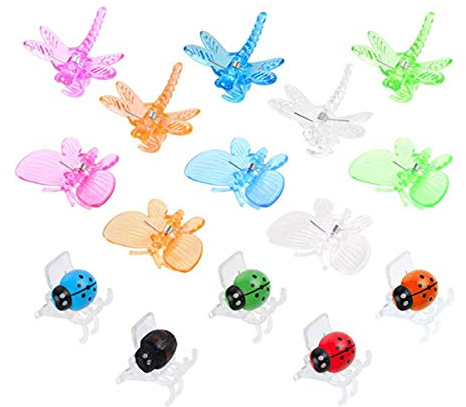 HEMOTON 90pcs Orchideen Clips Schmetterling Marienkäfer Libelle Pflanzen Clips Orchidee Klammern Blumen Clips Pflanze Unterstützung Clips Pflanzenklammern für Gartenarbeit Zubehör Zufällige Farbe