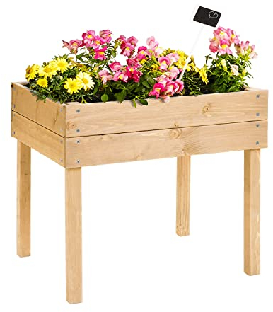 empasa Hochbeet für Kinder Kinderhochbeet aus Holz Blumenkasten Pflanzkübel Frühbeet Kräuterbeet für Balkon, Terrasse und Garten