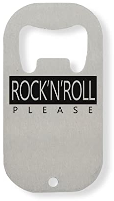 Rock N Roll Please Music Logo Stainless Steel Bottle Opener Silver