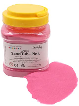 Craftplay Sable coloré – Sable artistique – Pot de 1 kg – Sable fluide (rose)