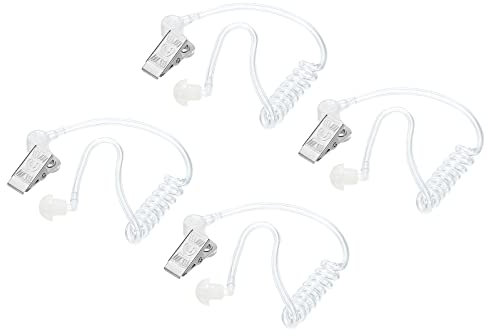 sourcing map Ear Piece Headset Earpiece Agent Secret Earpiece Costume Prop, Replacement Acoustic Tube for 2-Way Radio Audio Headsets, Pack of 4