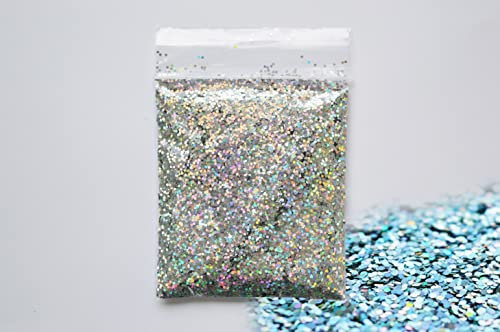 100g 1mm Silver Holographic Glitter Additive for Paint Emulsion Interior and Exterior Walls Ceiling Bedroom Wood DIY Paint Craft Decorating Paint Finish Home Water Based Paint Additive 1mm