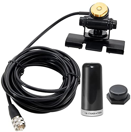 Anina Antena VHF UHF de doble banda con antena NMO, soporte fijo UHF PL259 macho RG58, cable coaxial NMO para radio móvil CB Ham
