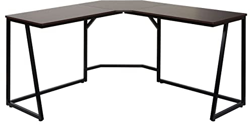 Eck-Schreibtisch HWC-K66, Computertisch Arbeitstisch, MVG-Zertifiziert 76x140x140cm, MDF Metall - Dunkelbraun
