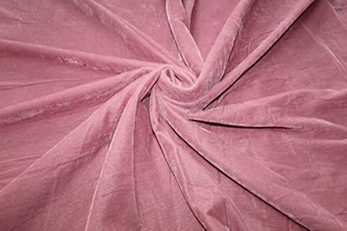 Tissu 100 % micro velours rose poudré ~ 111,8 cm de large [9900] velours