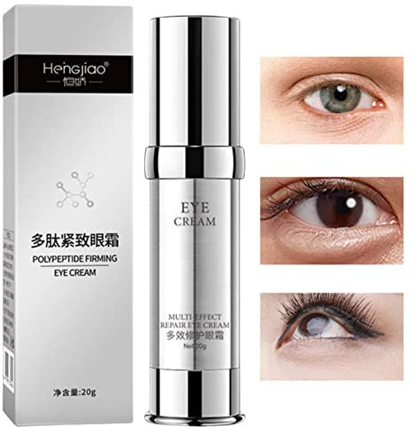 HEYCE Feuchtigkeitsspendende Augencreme, Polypeptid-Augenfeuchtigkeitscreme zur Reduzierung feiner Linien, 20 g Skincare Eye Defense Revitalisierende Augenreparaturcreme für alle Hauttypen