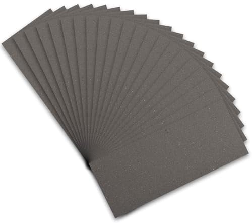 STEBRUAM Profi Schleifpapier Set 600 Körnung, 21 Stück Nass und Trocken Schleifpapier für Auto/Holzmöbel/Stein/Lack/Metall/Glas, 23 x 9 cm Schmirgelpapier