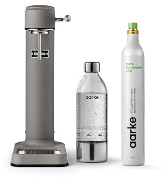 Aarke Carbonator 3 Wassersprudler, Mattgrau Finish + Aarke 60L CO2-Zylinder, 100% erneuerbares CO2