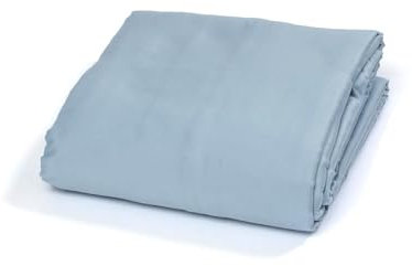 Cassera Casa - Lenzuola Sotto Con Angoli Elastici, 100% Raso di Cotone, Matrimoniale, Prodotto in Italia, Tinta Unita (180x200cm + Angolo 28cm, Blu Azzurro)