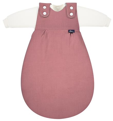 Alvi Baby-Mäxchen Schlafsack Mull 4-Season 2- tlg. Kinderschlafsack mitwachsend & atmungsaktiv (Fox Glove, 50/56)