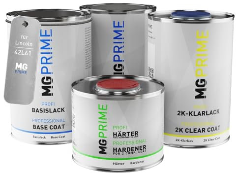MG PRIME Autolack Dose Set für Lincoln 42L61 Victoria Coach Maroon Grundlack Basislack 2K Klarlack Härter spritzfertig 3,5L