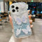 warino Kompatibel mit iPhone 13 Glitzer Schmetterling Hülle für Frauen, niedlicher lockiger Wellenrahmen Farbverlauf Bling Sparkle mit Kette Weiches TPU Stoßfest Klar Mädchen Hülle für iPhone iPhone